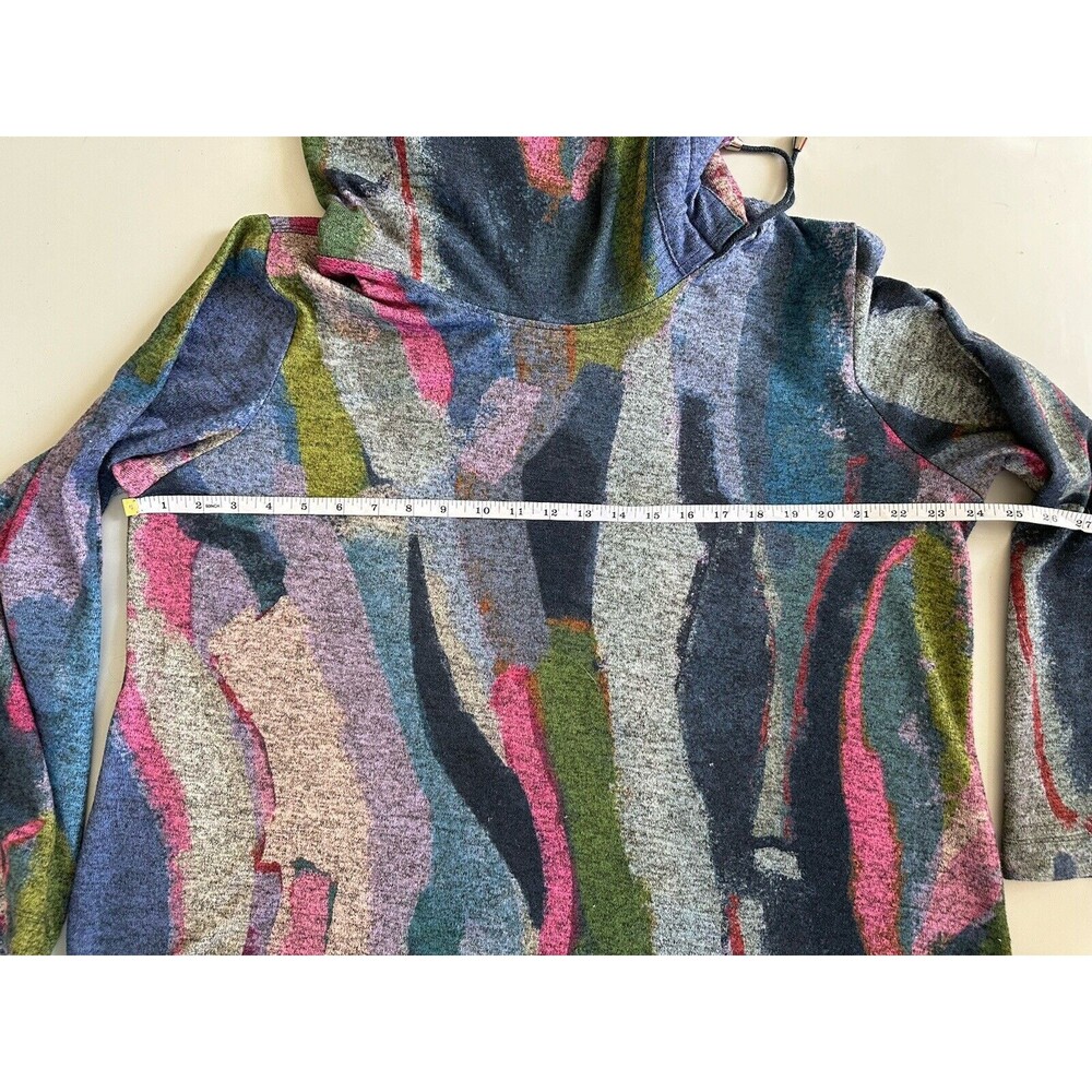 Ali Miles Cowl Funnel Neck Tunic Top Sweater Multicolor Abstract - Size XL - Picture 5 of 11
